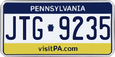 PA license plate JTG9235