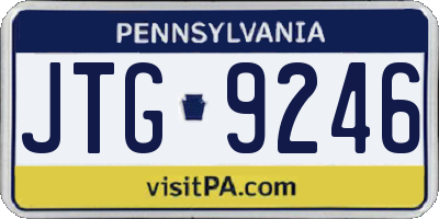 PA license plate JTG9246