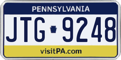 PA license plate JTG9248