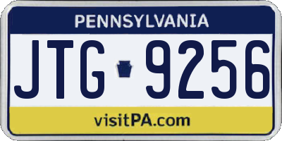 PA license plate JTG9256