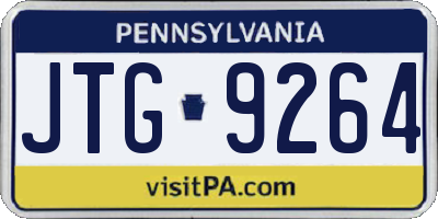 PA license plate JTG9264