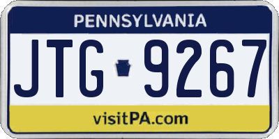 PA license plate JTG9267