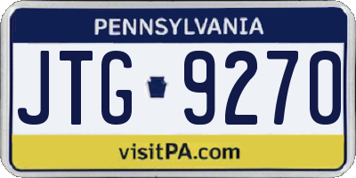 PA license plate JTG9270