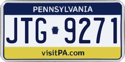 PA license plate JTG9271