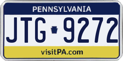 PA license plate JTG9272