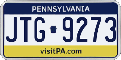 PA license plate JTG9273