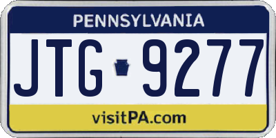 PA license plate JTG9277