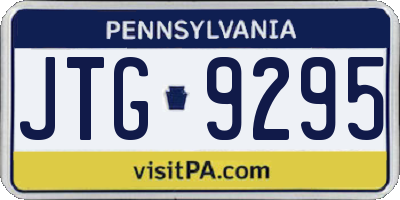 PA license plate JTG9295