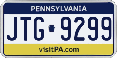 PA license plate JTG9299