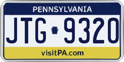 PA license plate JTG9320