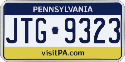 PA license plate JTG9323