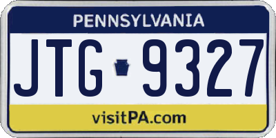 PA license plate JTG9327