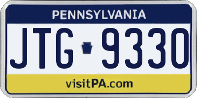 PA license plate JTG9330
