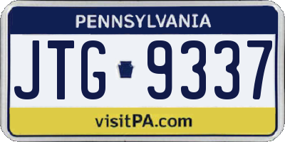 PA license plate JTG9337