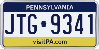 PA license plate JTG9341