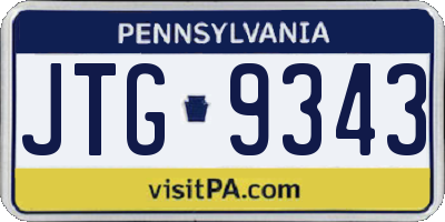 PA license plate JTG9343