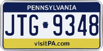 PA license plate JTG9348