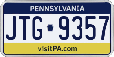 PA license plate JTG9357