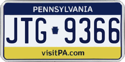 PA license plate JTG9366