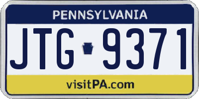 PA license plate JTG9371