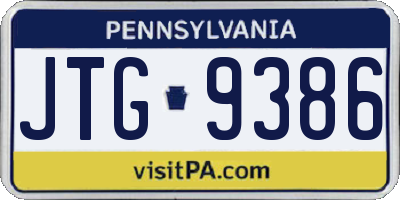 PA license plate JTG9386