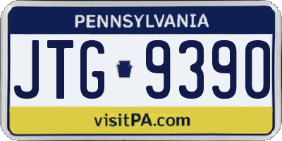 PA license plate JTG9390