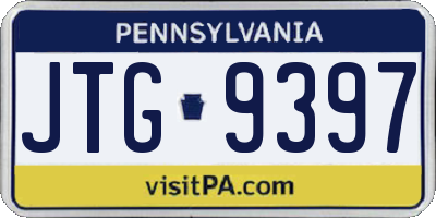 PA license plate JTG9397