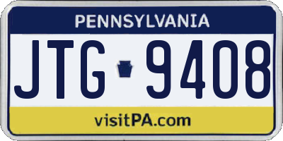 PA license plate JTG9408