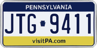 PA license plate JTG9411