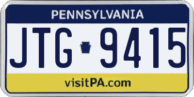 PA license plate JTG9415