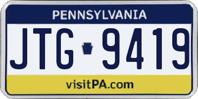 PA license plate JTG9419