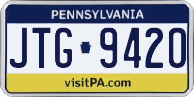 PA license plate JTG9420