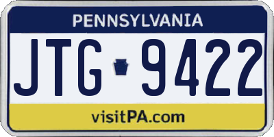 PA license plate JTG9422