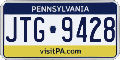 PA license plate JTG9428
