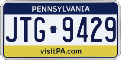 PA license plate JTG9429