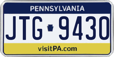 PA license plate JTG9430