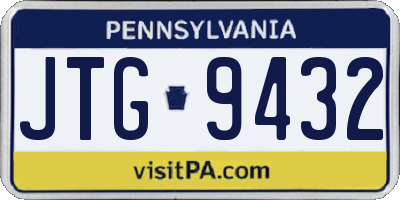 PA license plate JTG9432