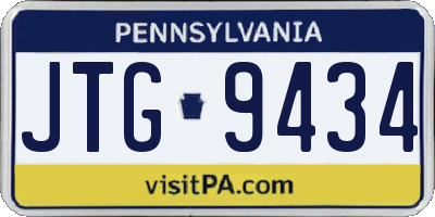 PA license plate JTG9434