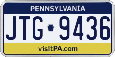PA license plate JTG9436