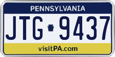 PA license plate JTG9437