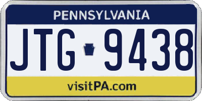 PA license plate JTG9438