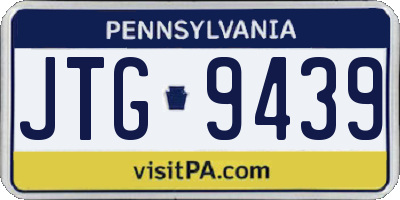 PA license plate JTG9439