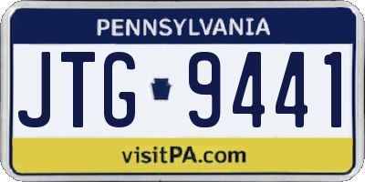 PA license plate JTG9441