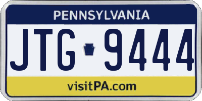 PA license plate JTG9444
