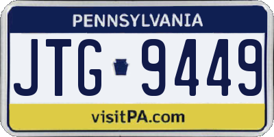 PA license plate JTG9449