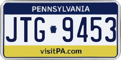 PA license plate JTG9453