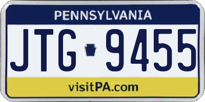 PA license plate JTG9455