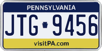 PA license plate JTG9456