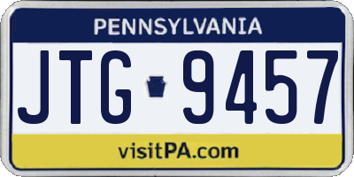 PA license plate JTG9457