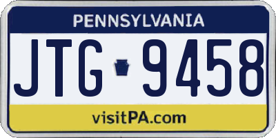 PA license plate JTG9458